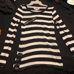 Royal Bones size medium black and white striped sweater